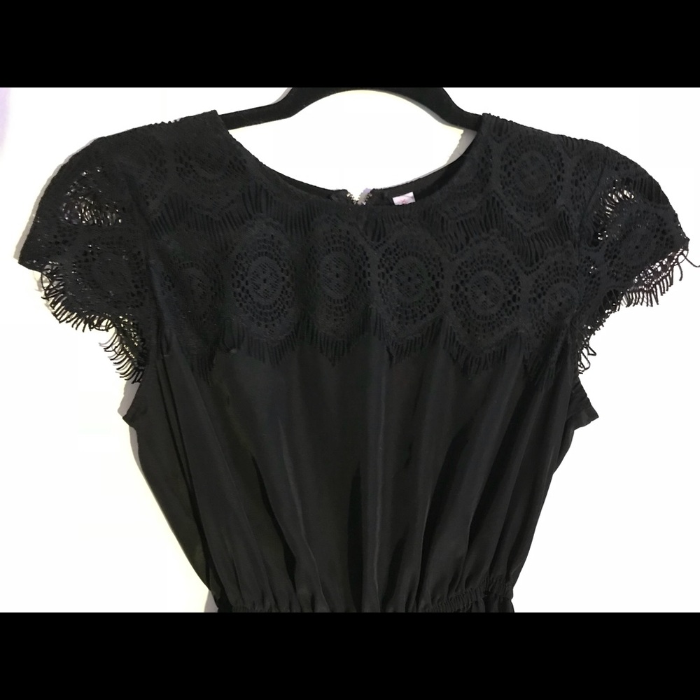 Black silk jumpsuit